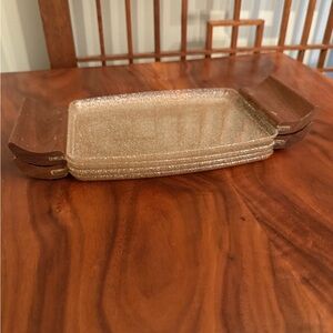 Set of Gold Glitter mid century modern stacking trays (4)